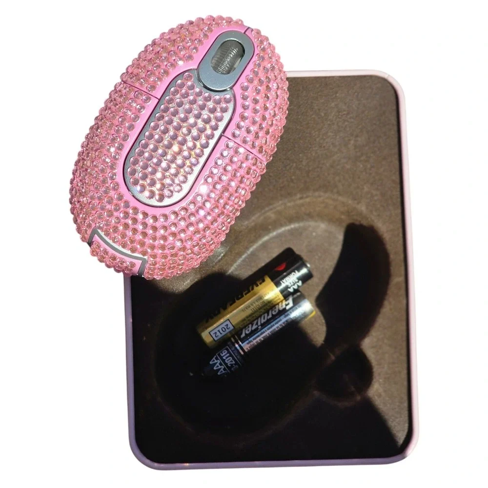 Juicy Couture Pink Rhinestone Wireless Optical Bling Computer Mouse Y2K Rare
